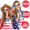 imageJOYIN 3 Pcs July 4th American Flag Sunglasses Fourth of July Patriotic Sunglasses with Gold Silver and Black Frame Red White Blue American Glasses for 4th of July Accessories Party Favor