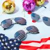 imageJOYIN 3 Pcs July 4th American Flag Sunglasses Fourth of July Patriotic Sunglasses with Gold Silver and Black Frame Red White Blue American Glasses for 4th of July Accessories Party Favor
