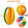 imageJOYIN Rainbow Beach Balls12 Pack 12 Inflatable Swimming Pool Toys for Summer Water Games Kids Birthday Party Supplies Combo Set Include Inflatable Beach Balls