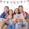 imageJOYIN 3 Pcs 4th of July Star Shaped Sunglasses Red White Blue American Sunglasses with Rhinestoned Rim Patriotic Eyewear for Women Memorial Fourth of July Independence Day Party Parade Accessory