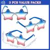 imageJOYIN 3 Pcs 4th of July Star Shaped Sunglasses Red White Blue American Sunglasses with Rhinestoned Rim Patriotic Eyewear for Women Memorial Fourth of July Independence Day Party Parade Accessory