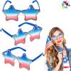 imageJOYIN 3 Pcs 4th of July Star Shaped Sunglasses Red White Blue American Sunglasses with Rhinestoned Rim Patriotic Eyewear for Women Memorial Fourth of July Independence Day Party Parade Accessory