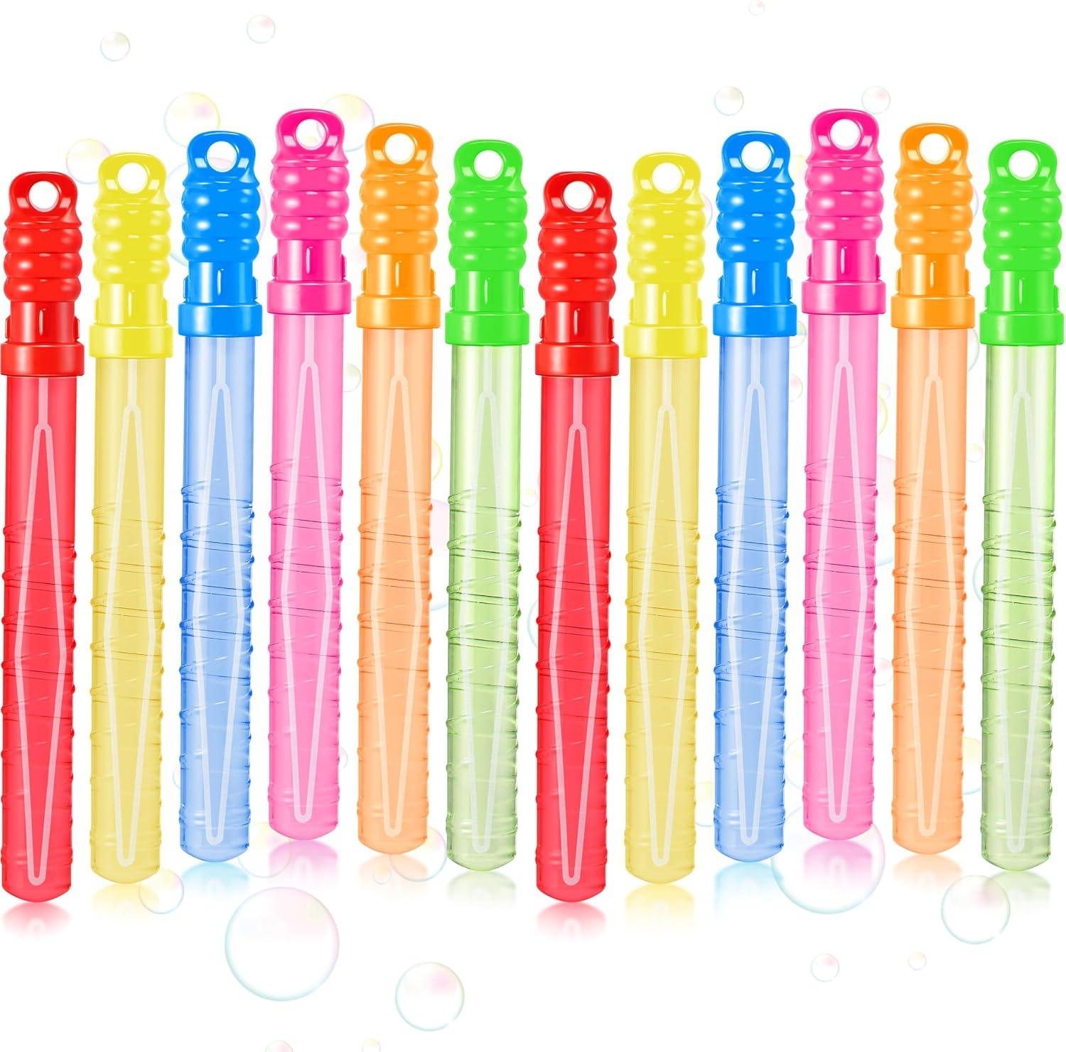 imageJOYIN 24 Pack 10 Mid Bubble Wands Assortment 6 Colors Bubble Wands 3 OZ Party Favors Kids Summer Toys Outdoor Play Toys Games Christmas Birthday Party