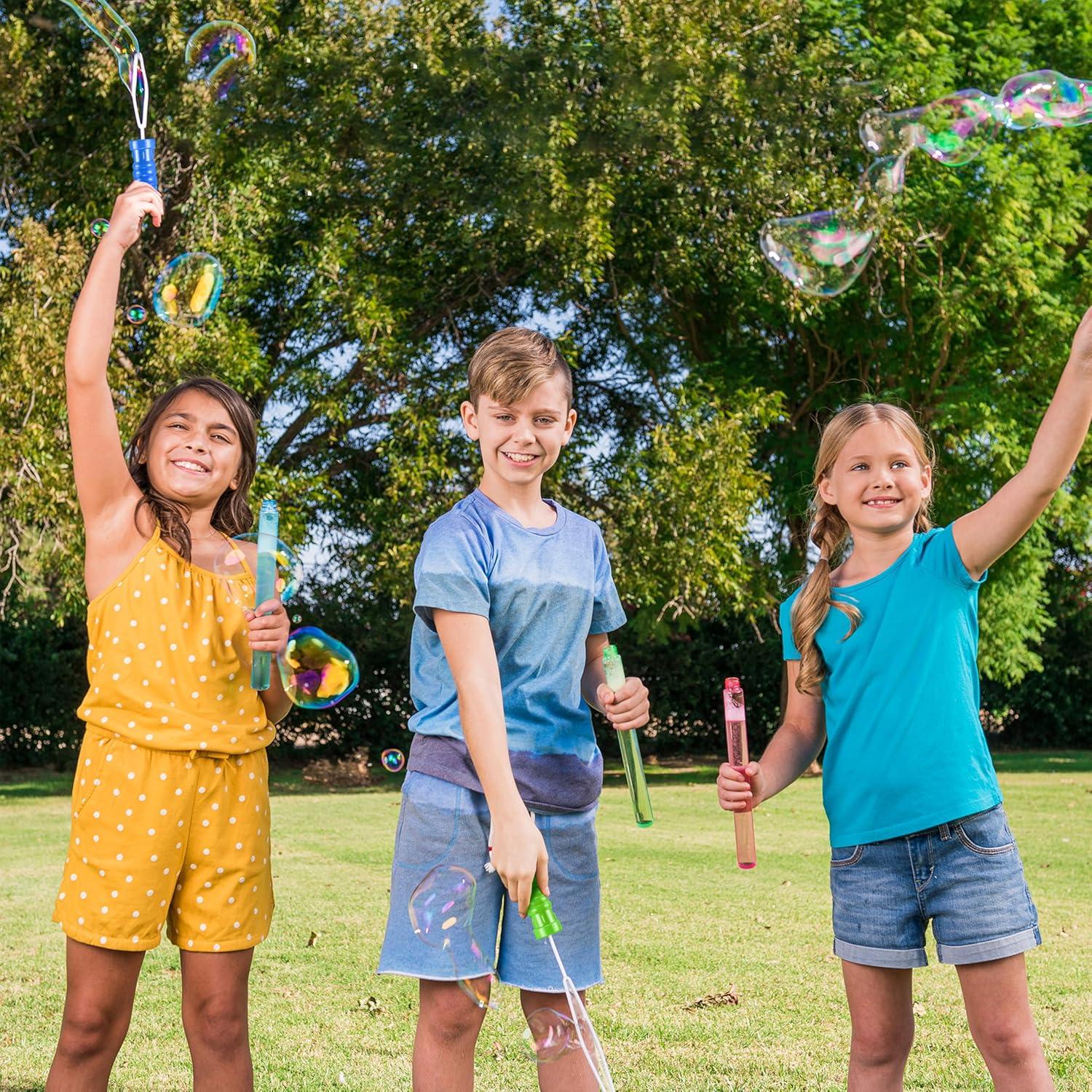 imageJOYIN 24 Pack 10 Mid Bubble Wands Assortment 6 Colors Bubble Wands 3 OZ Party Favors Kids Summer Toys Outdoor Play Toys Games Christmas Birthday Party