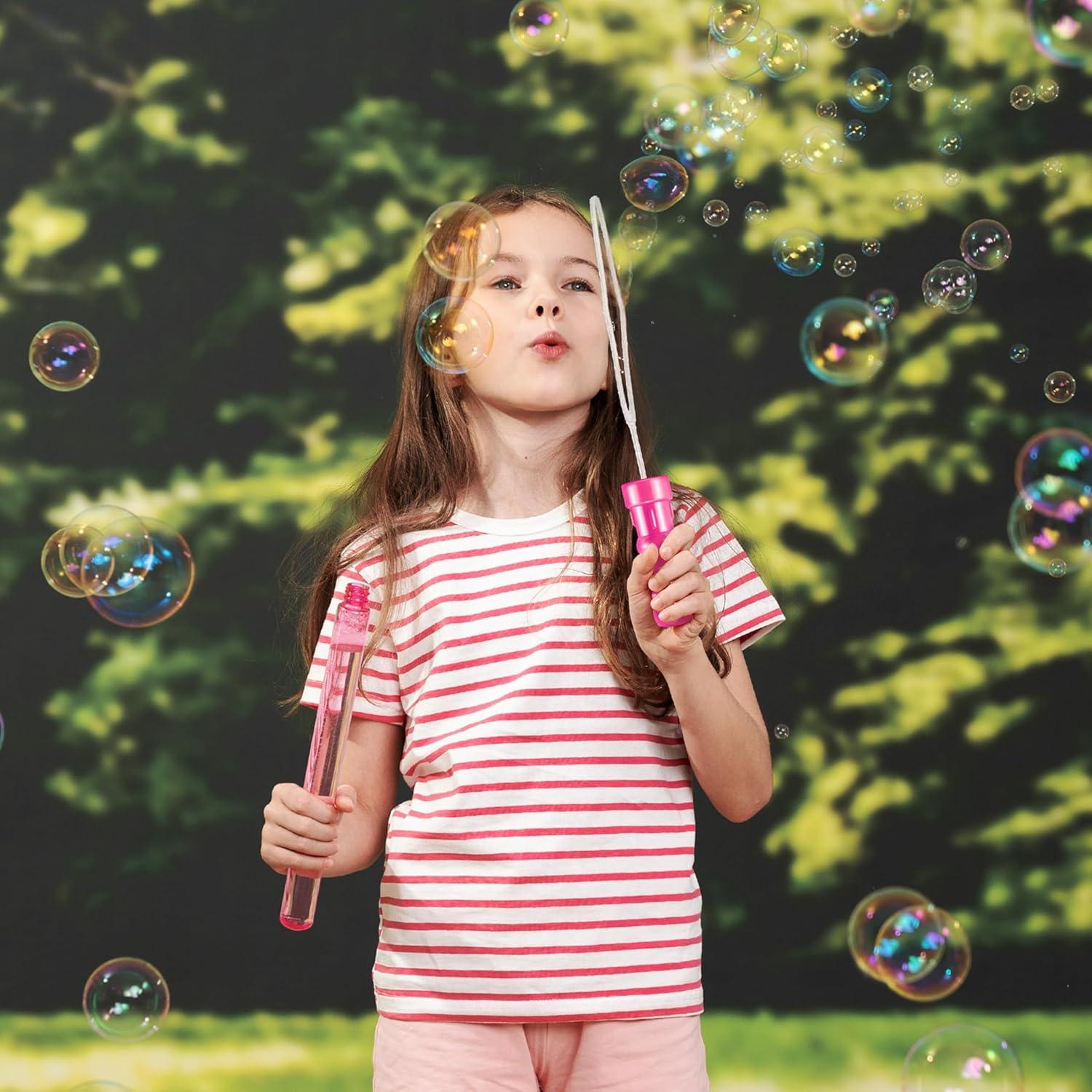 imageJOYIN 24 Pack 10 Mid Bubble Wands Assortment 6 Colors Bubble Wands 3 OZ Party Favors Kids Summer Toys Outdoor Play Toys Games Christmas Birthday Party