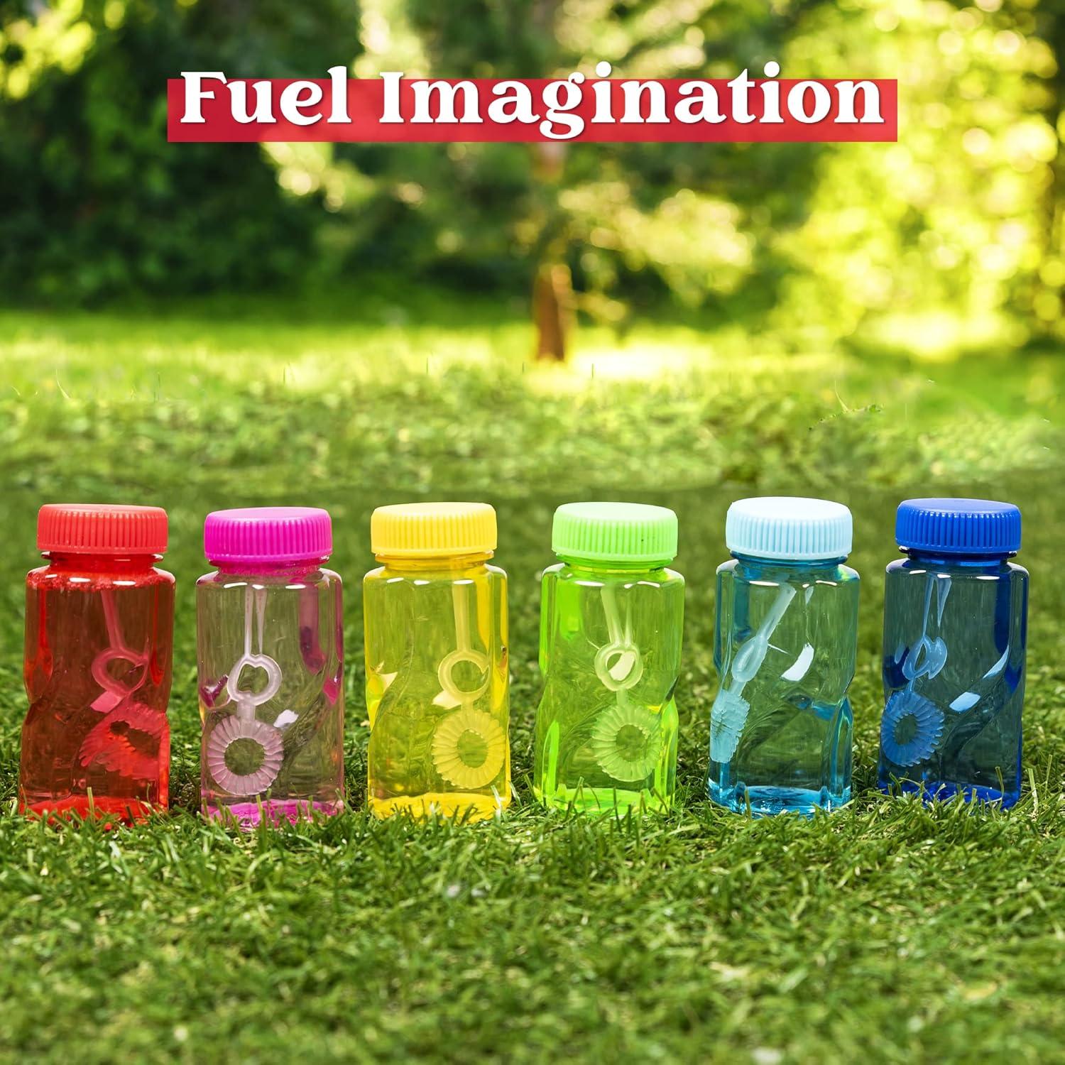 imageSloosh 24 Pack Twisted Bubble Bottle with 2 oz Solution Set6 Color for Kids Bubble Toys Summer Activity Easter and Assortment Party FavorsTwisted