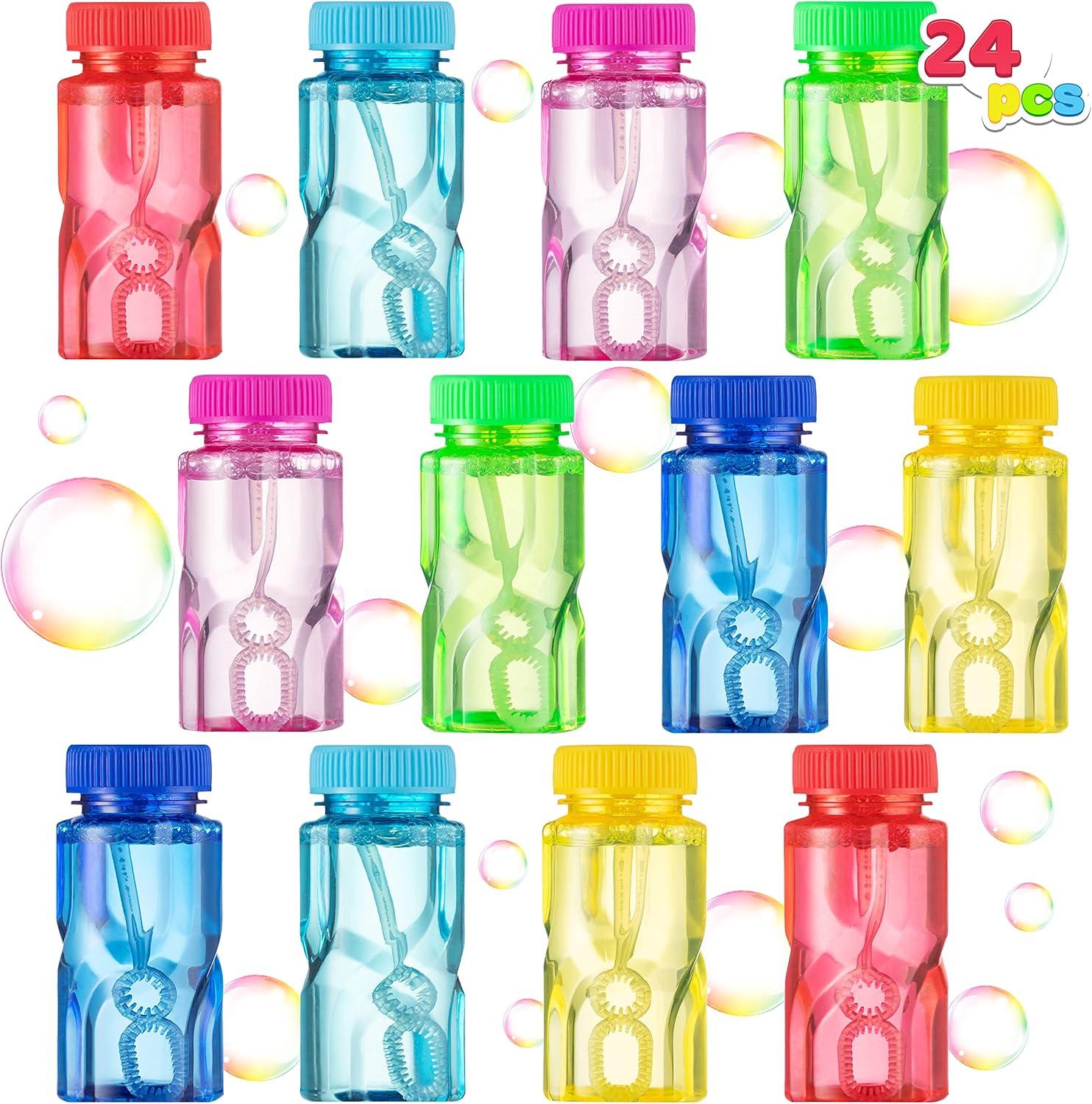 imageSloosh 24 Pack Twisted Bubble Bottle with 2 oz Solution Set6 Color for Kids Bubble Toys Summer Activity Easter and Assortment Party FavorsTwisted