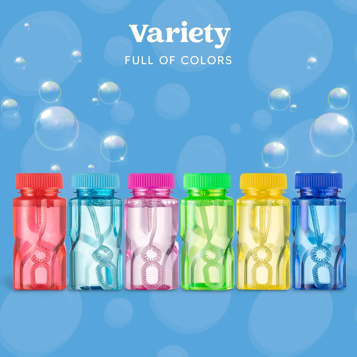 imageSloosh 24 Pack Twisted Bubble Bottle with 2 oz Solution Set6 Color for Kids Bubble Toys Summer Activity Easter and Assortment Party FavorsTwisted