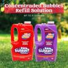 imageJOYIN 2 Bottles Bubbles Refill Solutions 64 oz up to 5 Gallon Concentrated Solution for Bubble Machine Gun Wand Refill Fluid Summer Easter Toys Double GreenRedpurple