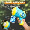 imageJOYIN 2 Kids Bubble Guns with 4 Bottles Solution Automatic Bubble Machine Gun with 8 Holes for Kids Adults Summer Toys Easter Basket Stuffers Birthday Gift Party FavorsGreen Yellow  Blue Yellow
