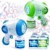 imageJOYIN 2 Kids Bubble Guns with 4 Bottles Solution Automatic Bubble Machine Gun with 8 Holes for Kids Adults Summer Toys Easter Basket Stuffers Birthday Gift Party FavorsGreen  Blue