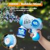imageJOYIN 2 Kids Bubble Guns with 4 Bottles Solution Automatic Bubble Machine Gun with 8 Holes for Kids Adults Summer Toys Easter Basket Stuffers Birthday Gift Party FavorsGreen  Blue