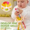 imageJOYIN Baby Toys  Montessori Toys for Babies FoodGrade Sensory Present Infant Stacking Circles Teether Blocks 3D Stress Balls Pull String Learning Gifts for Baby Girls Boys