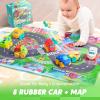 imageJOYIN Rubber Toy Cars for Toddlers 13 Year Old 8 PCS Cartoon Baby Truck Cars Bath Toy with Storage Bag  1 2 Year Old Boy Toys Birthday Gift Pinata Bags Filler Carnival Prizes