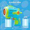imageSloosh 2 Packs Bubble Gun for Kids with 10 Holes Bubble Machine Gun for Toddlers 13 Automatic Light Up Airship Blower with 2 Bottles 4 Bags Refill Solution Summer Outdoor Toy Party Easter Gift