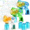 imageJOYIN 3 Packs Bubble Guns with 3 Solutions Automatic Bubble Maker Blower Machine for Kids Party Favors Summer Toy Birthday Outdoor ampamp Indoor Activity EasterTransparent