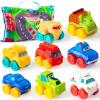 imageJOYIN Rubber Toy Cars for Toddlers 13 Year Old 8 PCS Cartoon Baby Truck Cars Bath Toy with Storage Bag  1 2 Year Old Boy Toys Birthday Gift Pinata Bags Filler Carnival Prizes