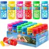 imageSloosh 24 Pack Assorted Colors Bubble Solution Bottles with Wand 4 Oz for Kids Bubble Toys Summer Activity Easter and Assortment Party Favors