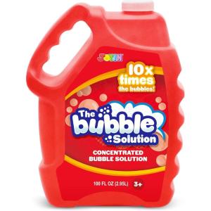 imageJOYIN 100 Oz Concentrated Bubble Solution up to 8 Gallon for Large Party in Summer Celebrations Party Favor Bubble Summer Toy Classroom Prizes Easter OrangeRed