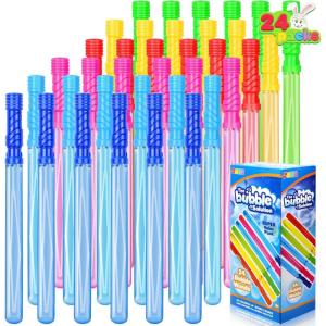 imageJOYIN 24 Pack 14 Big Bubble Wands Bulk Leaf Blower Bubble 2 Dozen for Summer Toy OutdoorIndoor Activity Use Easter Party Favors Supplies for KidsClassic