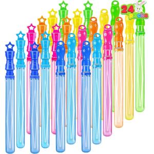 imageJOYIN 24 Pack 14 Big Bubble Wands Bulk Leaf Blower Bubble 2 Dozen for Summer Toy OutdoorIndoor Activity Use Easter Party Favors Supplies for KidsStarCircle