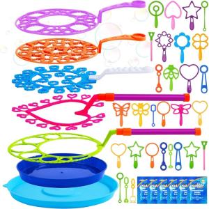 imageJOYIN 29 Pcs Big Bubble Wands Set Giant Bubble Wand Bulk with Tray for Kids Outside Blowing Toys for Summer Easter Party Favor Birthday ToddlersRegular