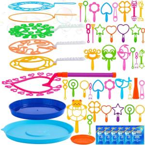 imageJOYIN 29 Pcs Big Bubble Wands Set Giant Bubble Wand Bulk with Tray for Kids Outside Blowing Toys for Summer Easter Party Favor Birthday ToddlersVarious