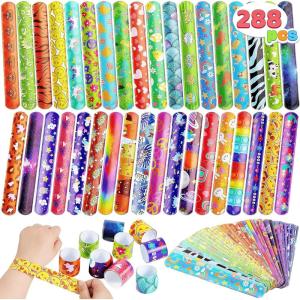 imageJOYIN 72 Pcs Slap Bracelets for Kids Bulk Wristbands with Animals Friendship Heart Galaxy Party Favors Classroom Prizes Birthday Exchanging Gifts Goodie Bag Stuffers