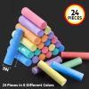 image24 PCS Washable Sidewalk Chalks Set NonToxic Jumbo Chalk for Schools Outdoor Art Play Paint on Chalkboard Blackboard and Playground 6 Colors