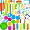 imageJOYIN 44 Clay Tools Set for Kids Clay Accessories with Various Plastic Molds Rolling Pins Cutters