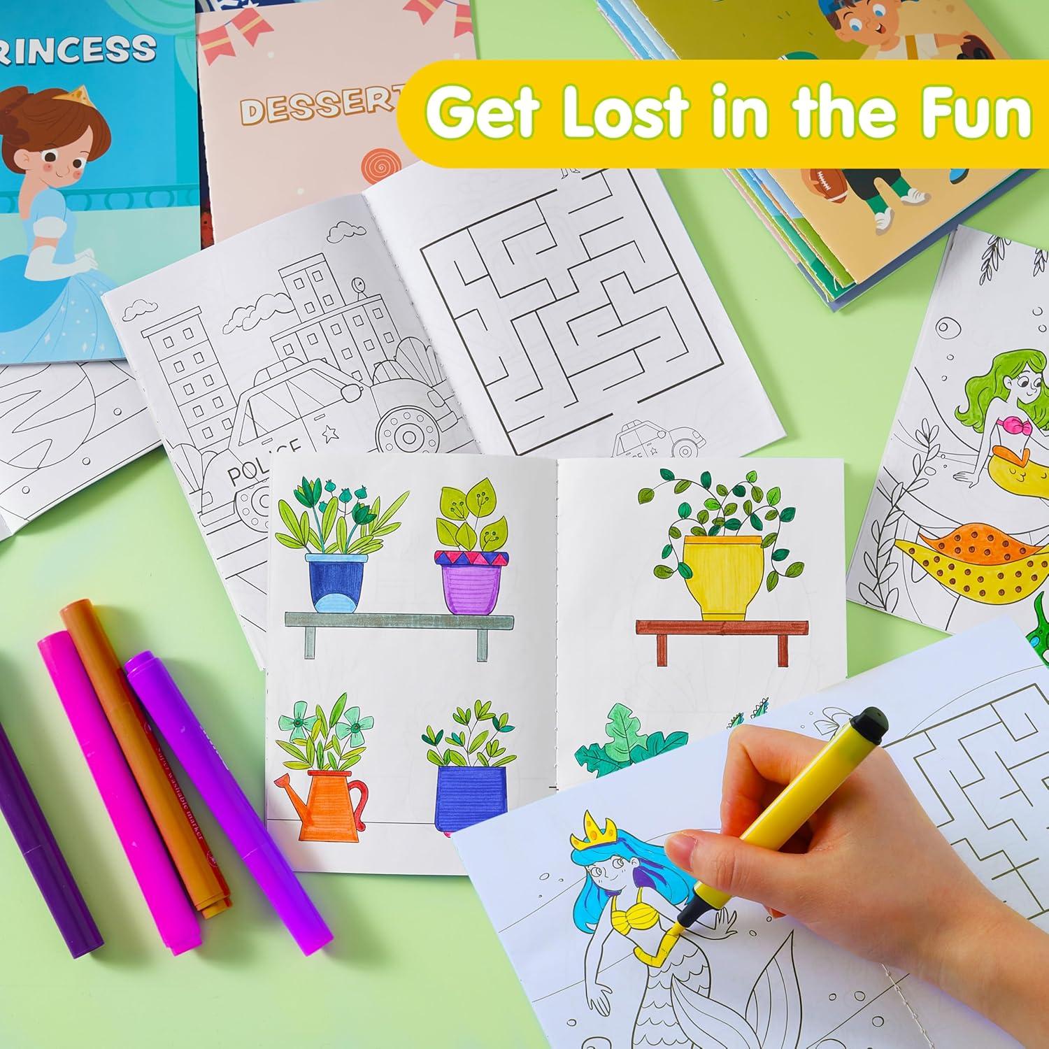 imageJOYIN 24Pcs Mix Coloring Books for Kids Ages 48 Bulk Mini Coloring Activity Books for Party Favors Birthday Party Gifts Classroom Travel Activity Goodie Bags Stuffers for Boys GirlsMixed