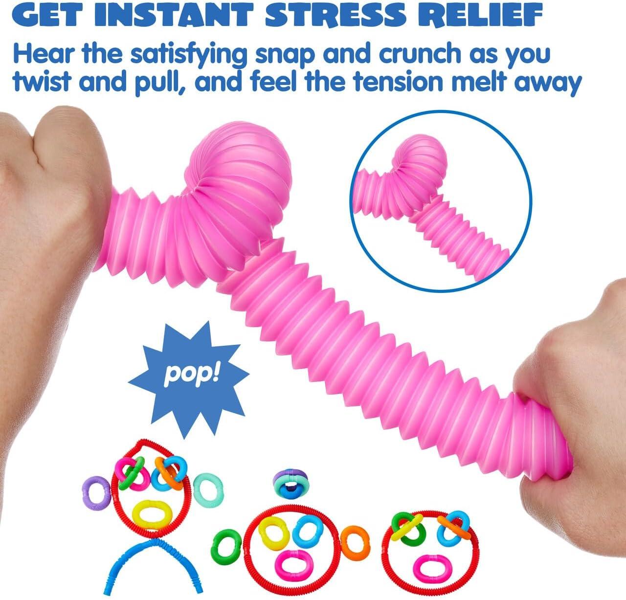 imageJOYIN 36 Pack Pop Tubes Sensory Toys Large Fidget Toys Party Favors  9 Colors Creativity Learning ampamp Fun for Toddler Kids  Perfect for Party Goodie Bags Stuffers Classroom School RewardLarge