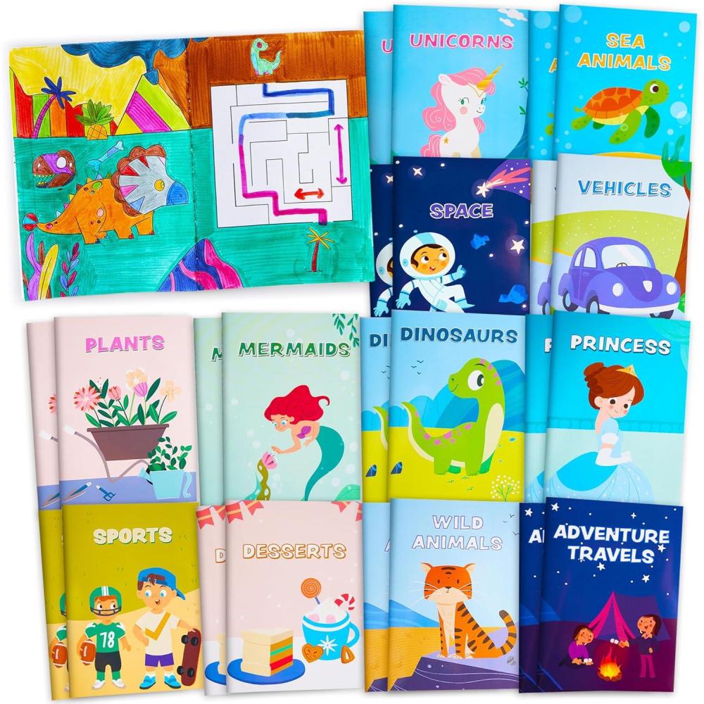 imageJOYIN 24Pcs Mix Coloring Books for Kids Ages 48 Bulk Mini Coloring Activity Books for Party Favors Birthday Party Gifts Classroom Travel Activity Goodie Bags Stuffers for Boys GirlsMixed