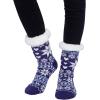 imageJOYIN 2 Packs Fuzzy Ripple Slipper Socks Chirstmas Soft Premium Fleece Crew Socks Fleece Lining Fuzzy Warm Slipper SocksRed and Blue