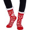 imageJOYIN 2 Packs Fuzzy Ripple Slipper Socks Chirstmas Soft Premium Fleece Crew Socks Fleece Lining Fuzzy Warm Slipper SocksRed and Blue