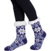 imageJOYIN 2 Packs Fuzzy Ripple Slipper Socks Chirstmas Soft Premium Fleece Crew Socks Fleece Lining Fuzzy Warm Slipper SocksRed and Blue