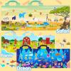 imageJOYIN 3 Sets Animal Reusable Sticker Book for Toddlers 3D Sticker Books for Kids 3 4 5 Travel Essentials Airplane Activity Toys Crafts Gifts Birthday Gifts  Farm Ocean SafariFarm  Ocean  Safari