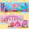 imageJOYIN 3 Sets Animal Reusable Sticker Book for Toddlers 3D Sticker Books for Kids 3 4 5 Travel Essentials Airplane Activity Toys Crafts Gifts Birthday Gifts  Farm Ocean SafariPrincess  Mermaid  Fashion