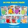 imageJOYIN 36 Pcs 9quotx6quot Sea Animals Make a face Stickers for Kids Make Your Own Ocean Animals Sticker Sheets Party Favors Kids Crafts Goodie Bags Stuffers Classroom RewardsDinosaur