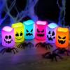 imageJOYIN 6 Pcs Halloween Flameless Candles Decorations with Remote Timer Color Changing LED Lights Lamp Indoor Battery Operated Party Favors Haunted House