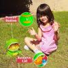 imageJOYIN Dinosaur Bubble Machine Bubble Blower with Solutions for Kids Summer Outdoor Indoor Toy Dinosaur Party Favor Kids Birthday Gift OrangeGreen