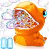 imageJOYIN Dinosaur Bubble Machine Bubble Blower with Solutions for Kids Summer Outdoor Indoor Toy Dinosaur Party Favor Kids Birthday Gift OrangeOrange
