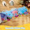 imageJOYIN Safari Animals Reusable Sticker Book for Toddlers 3D Sticker Books for Kids 3 4 5 Travel Essentials Airplane Activity Toys Crafts Gifts Birthday GiftsMermaid