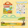 imageJOYIN Safari Animals Reusable Sticker Book for Toddlers 3D Sticker Books for Kids 3 4 5 Travel Essentials Airplane Activity Toys Crafts Gifts Birthday GiftsSafari