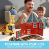 imageSYNCFUN 40PCS Magnetic City Rescue Set for Kids  DualTheme Construction ampamp Firefighting Scenarios Including Vehicles ampamp Cranes Educational STEM Toy for Boys ampamp Girls Ages 35 48