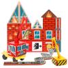 imageSYNCFUN 40PCS Magnetic City Rescue Set for Kids  DualTheme Construction ampamp Firefighting Scenarios Including Vehicles ampamp Cranes Educational STEM Toy for Boys ampamp Girls Ages 35 48