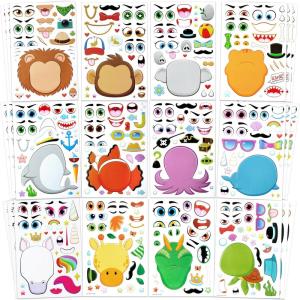 imageJOYIN 36 Pcs 9quotx6quot Sea Animals Make a face Stickers for Kids Make Your Own Ocean Animals Sticker Sheets Party Favors Kids Crafts Goodie Bags Stuffers Classroom RewardsMixed Animals