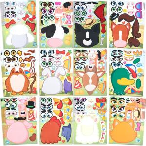 imageJOYIN 36 Pcs 9quotx6quot Sea Animals Make a face Stickers for Kids Make Your Own Ocean Animals Sticker Sheets Party Favors Kids Crafts Goodie Bags Stuffers Classroom RewardsFarm Animal