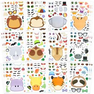 imageJOYIN 36 Pcs 9quotx6quot Sea Animals Make a face Stickers for Kids Make Your Own Ocean Animals Sticker Sheets Party Favors Kids Crafts Goodie Bags Stuffers Classroom RewardsSafari Animal