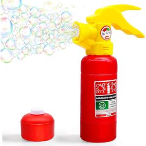 imageJOYIN Automatic Bubble Maker Fire Extinguisher Bubble Blower Machine with Solution 230 ml for Kids Indoor and Outdoor Play Summer Themed Party and Birthday Gift